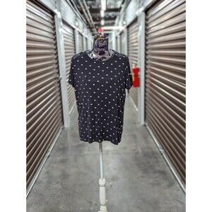 Torrid 00 Medium Super Soft Knit Blue and White Heart Tee Shirt T-Shirt Blouse